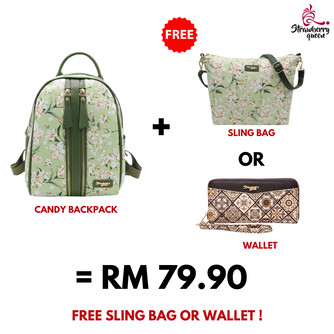 CANDY BACKPACK - FLORAL AM, GREEN